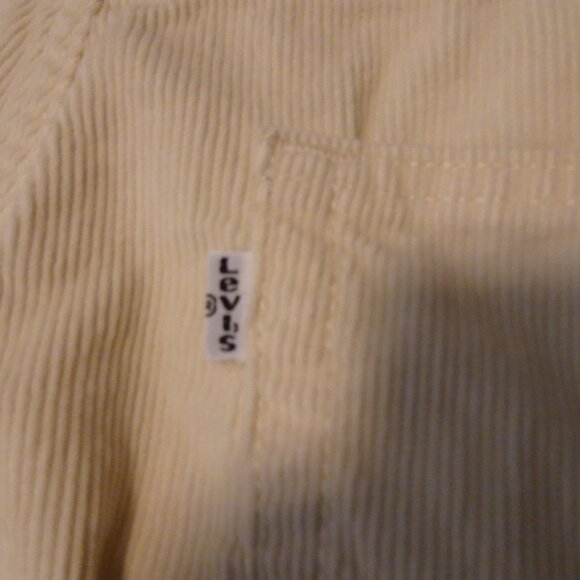 Levi's Corduroy Pants Jeans Women's Size 33x31 Ivory Cords Baggy Straight Leg - Picture 9 of 13